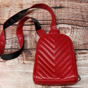 Elegant Red Chevron Women's Backpack